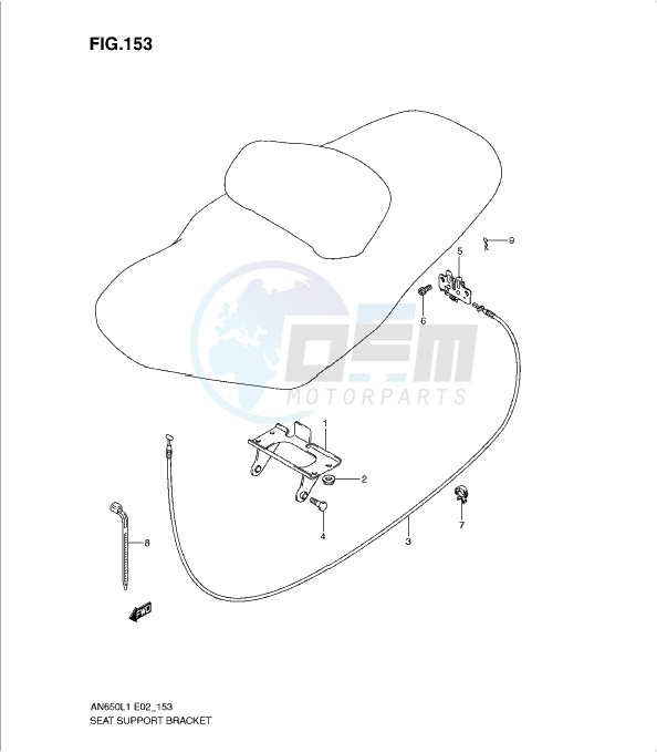 SEAT SUPPORT BRACKET (AN650AL1 E51) blueprint