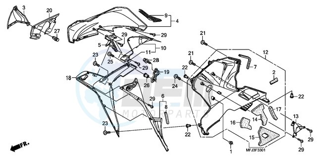 LOWER COWL (R.) (CBR600RR9,A/RA9,A) image