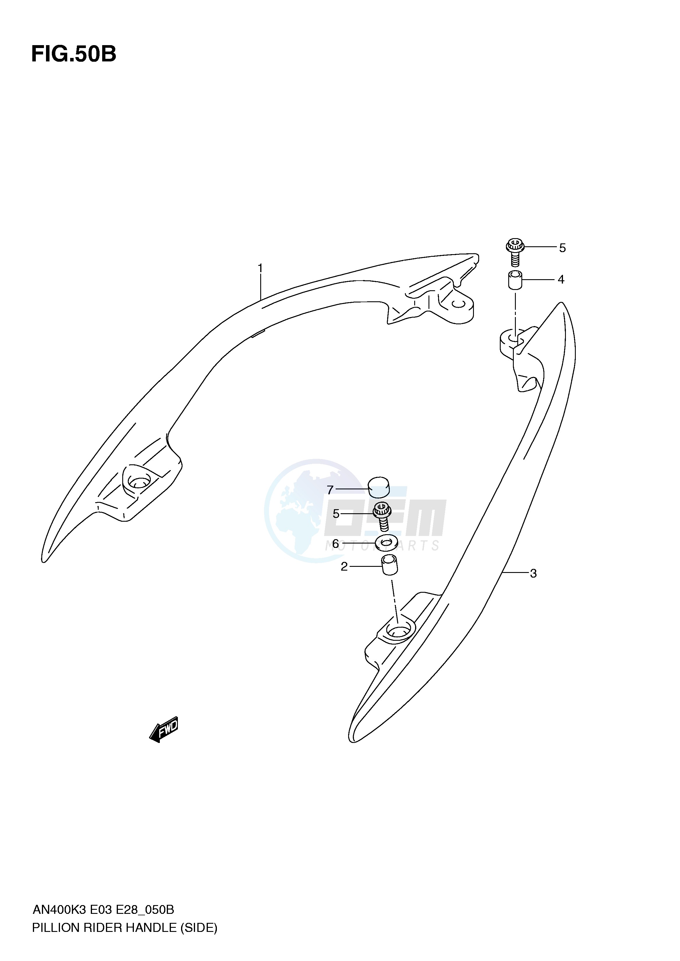 PILLION RIDER HANDLE (SIDE)(MODEL K5 K6) image