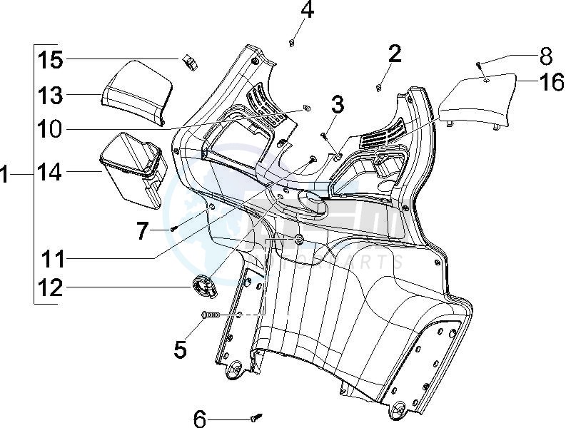 Front glove-box - Knee-guard panel image