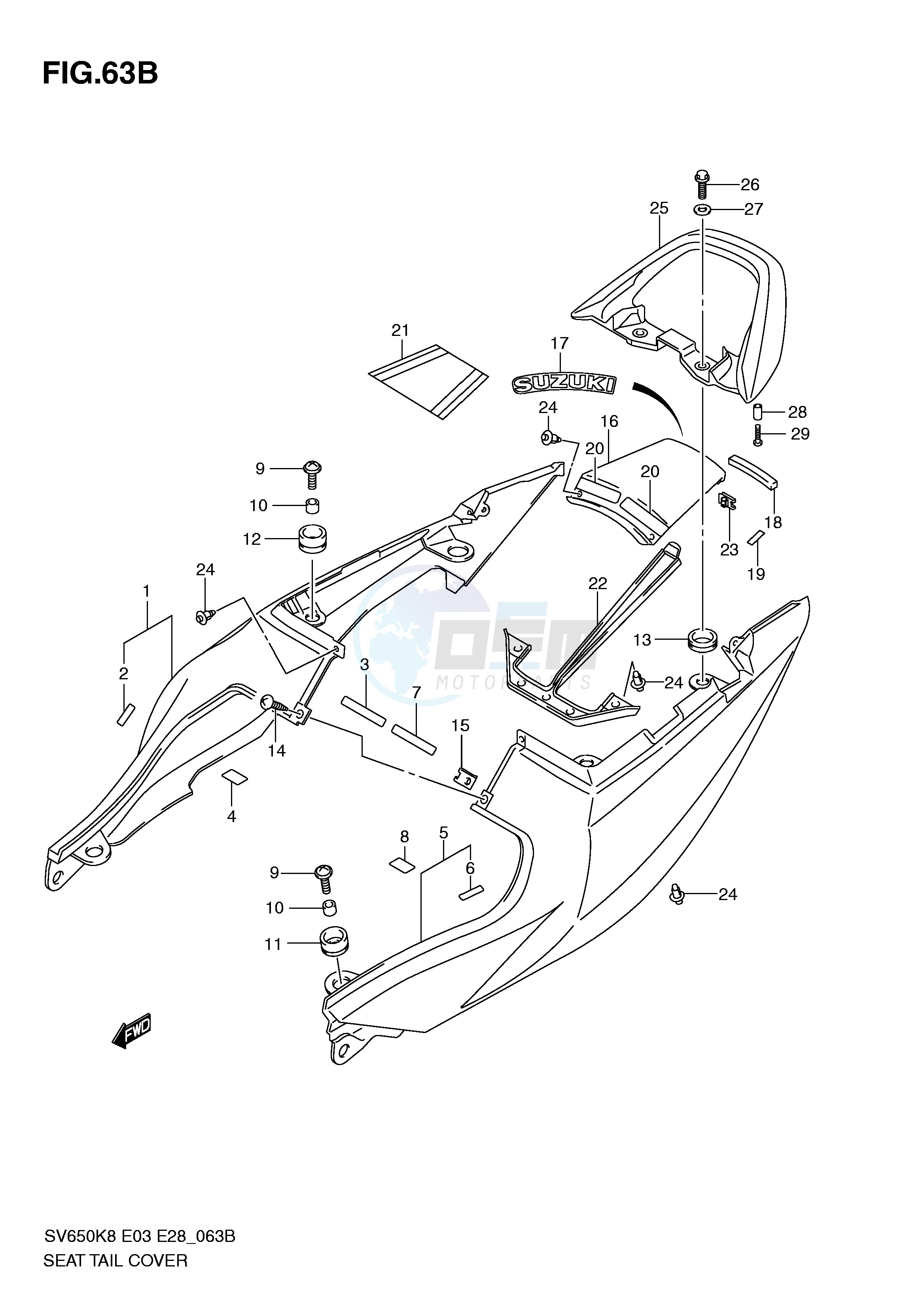 SEAT TAIL COVER (SV650SL0 SAL0) image