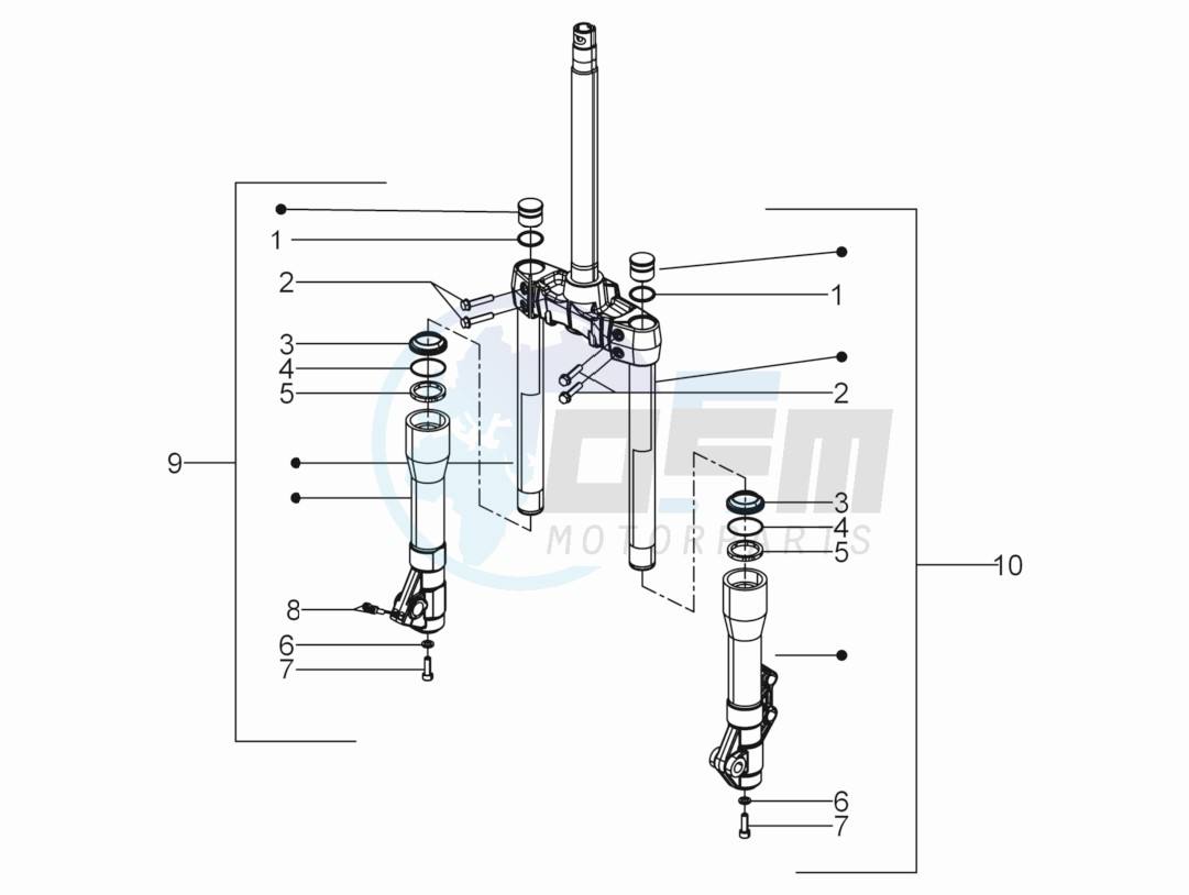Front fork components (Mingxing) blueprint