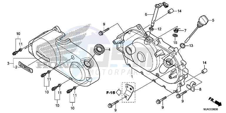 RIGHT CRANKCASE COVER (VT750CS/ C2B/ C2S/ C) blueprint