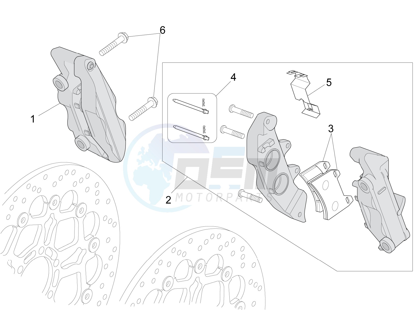 Front brake caliper blueprint