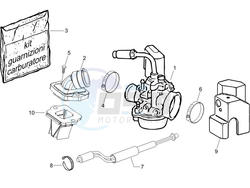 Carburettor assembly - Union pipe image