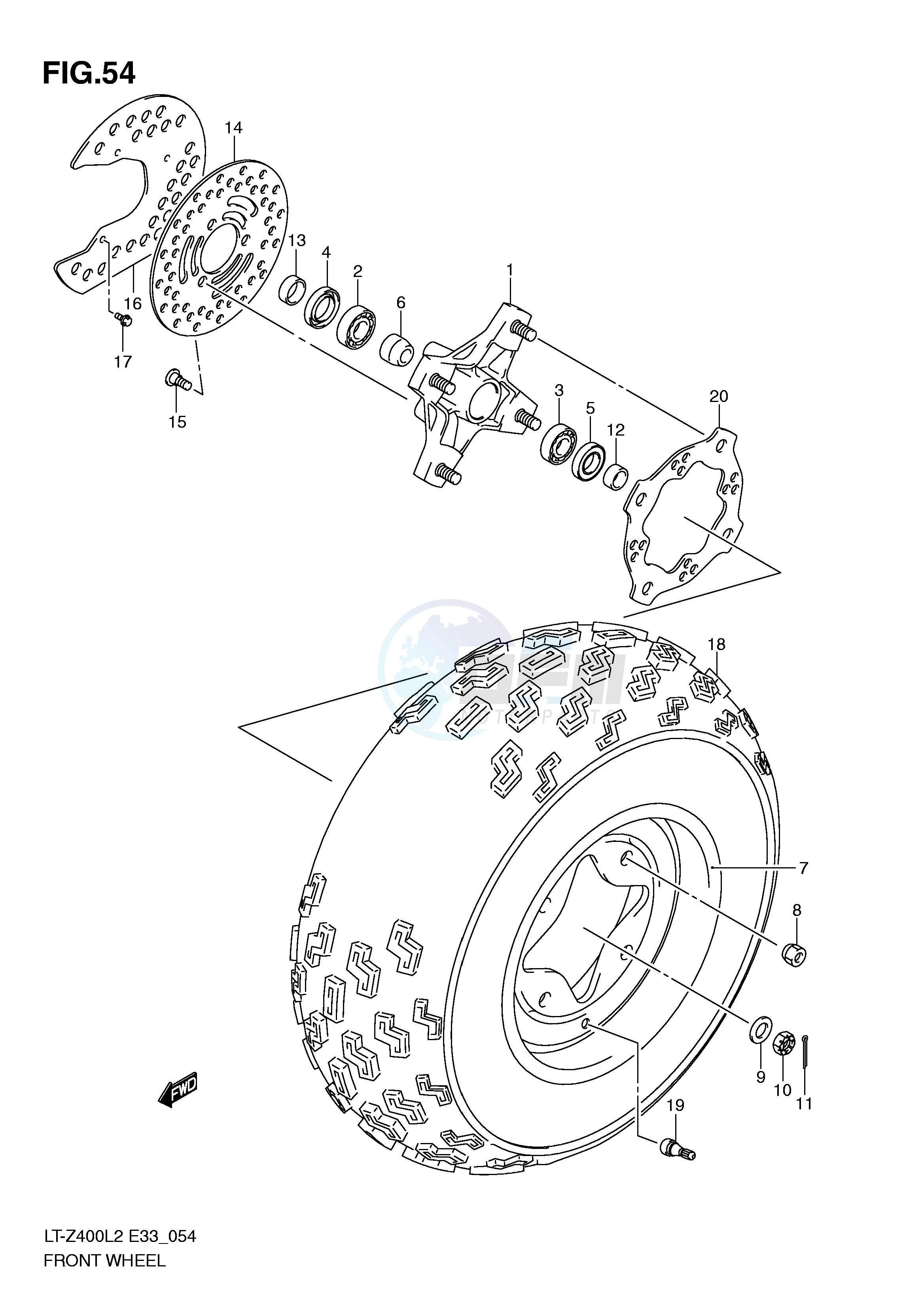 FRONT WHEEL (LT-Z400ZL2 E33) image