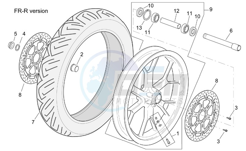 R-RF version front wheel blueprint