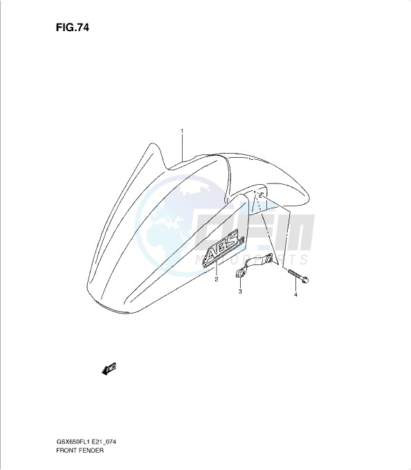 FRONT FENDER (GSX650FAL1 E21) blueprint