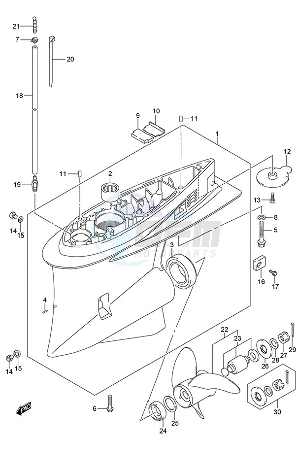 Gear Case (DF 250S) blueprint