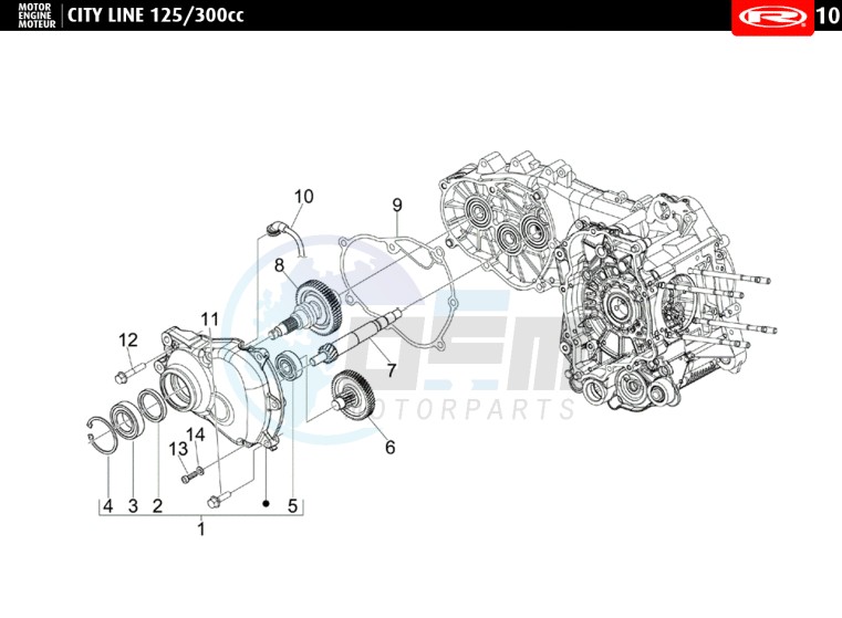 TRANSMISSION COVER - EXHAUST CAMSHAFT  125 cc image