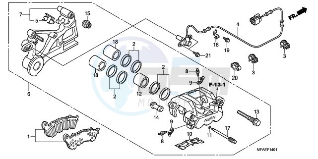 REAR BRAKE CALIPER (CBF1000A/T/S) image