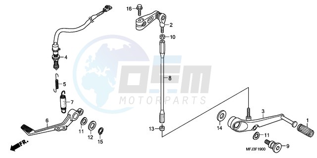 BRAKE PEDAL/CHANGE PEDAL image