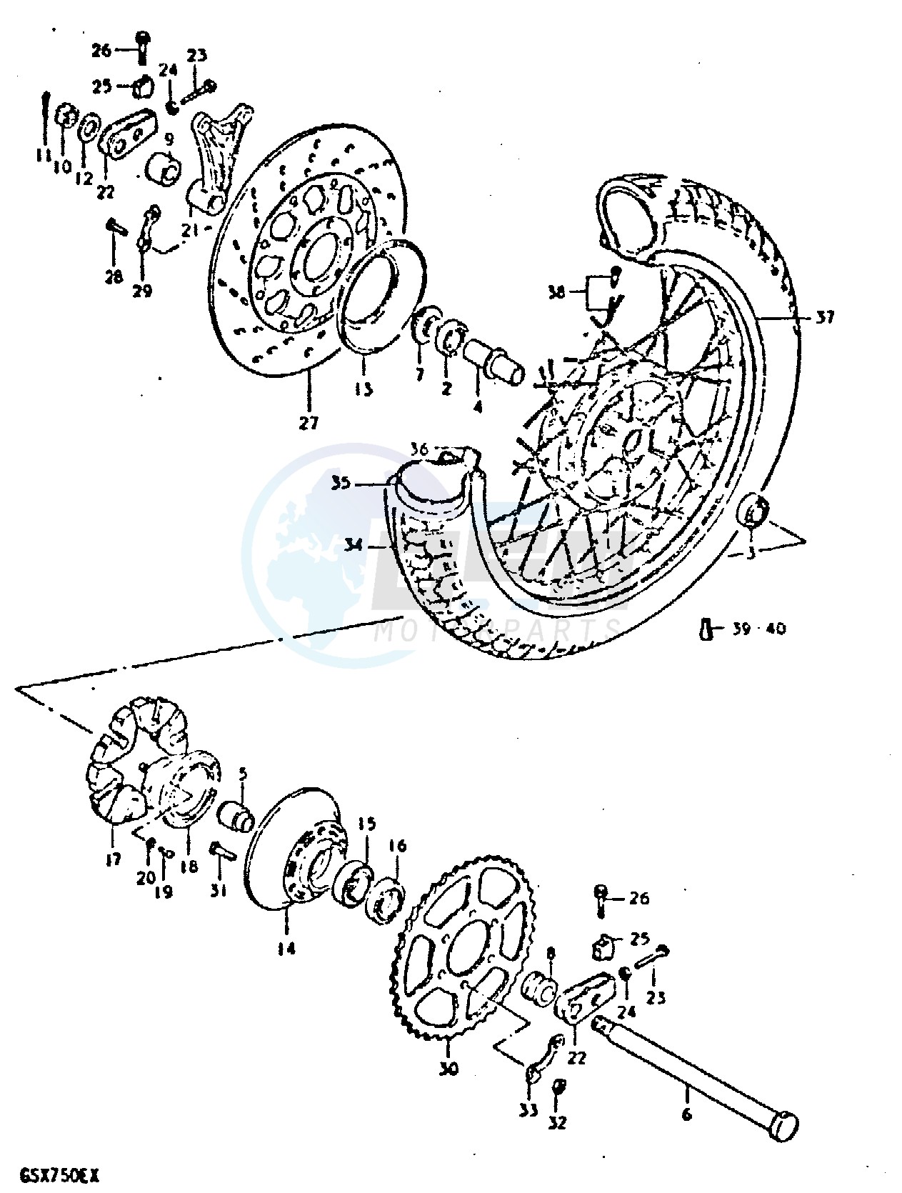 REAR WHEEL (GSX750T, GSX750X) blueprint