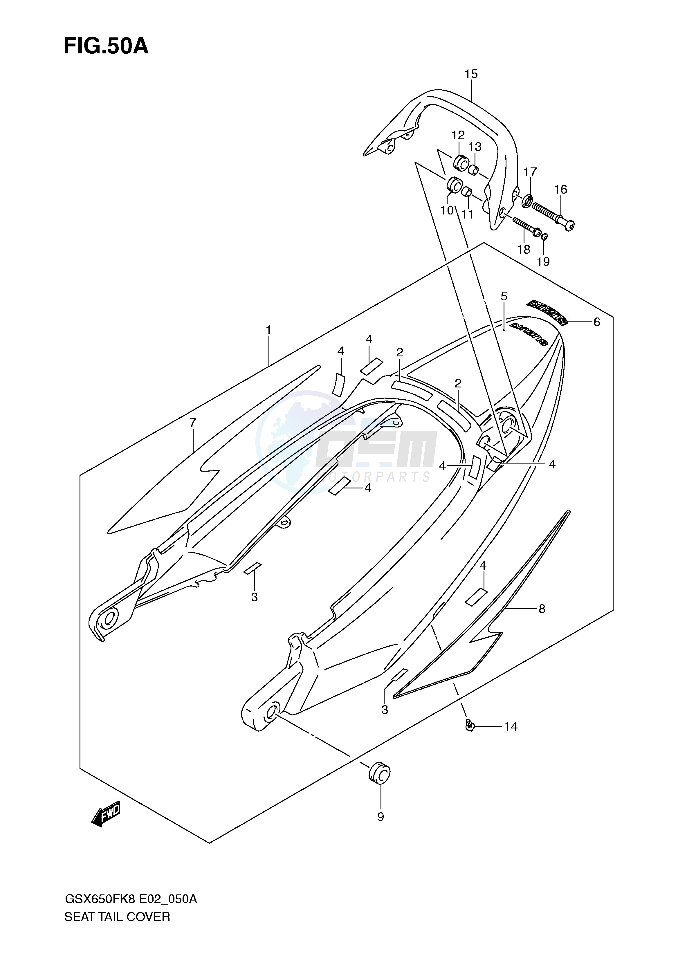 SEAT TAIL COVER (MODEL K9) blueprint