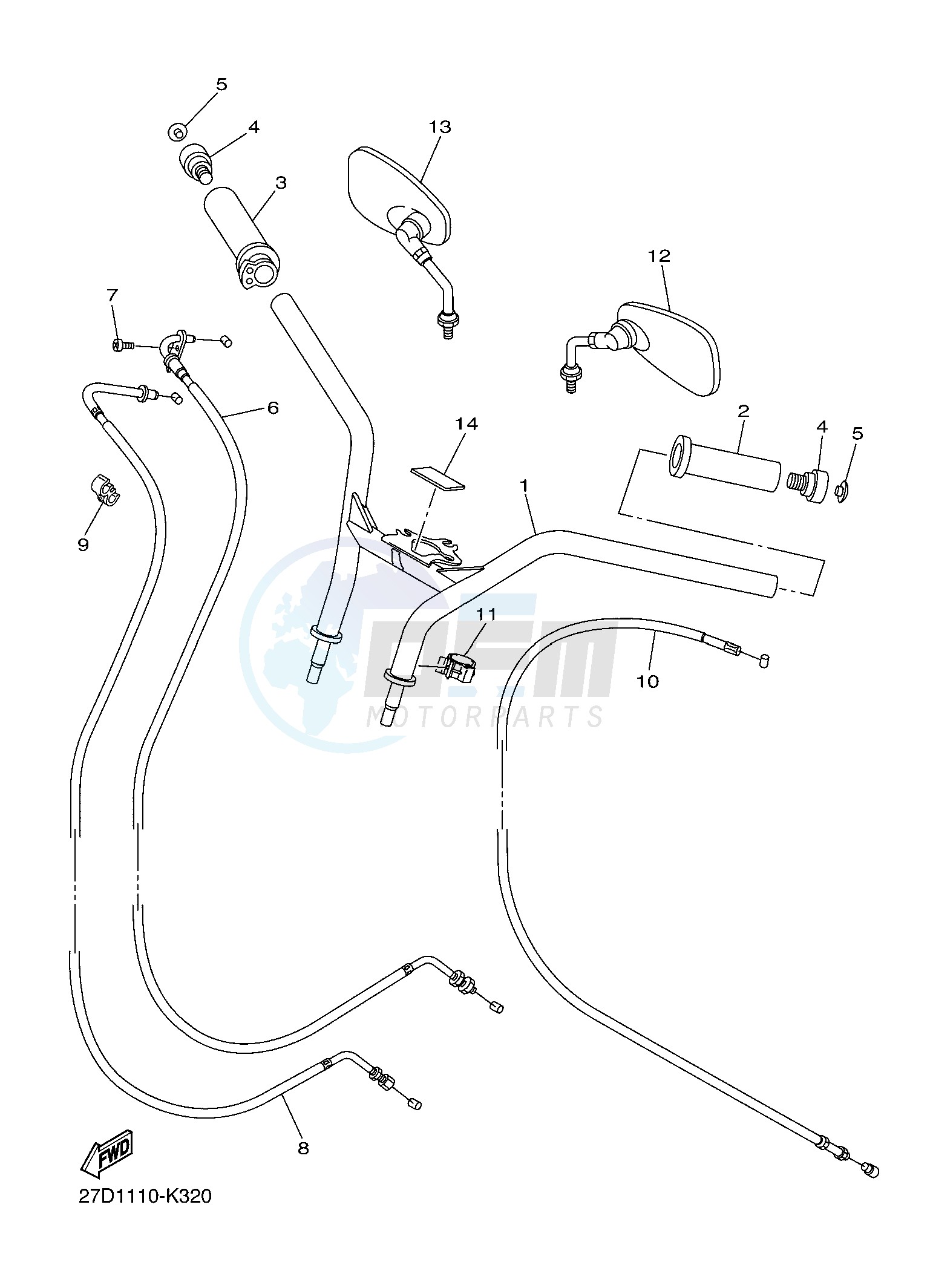 STEERING HANDLE & CABLE image