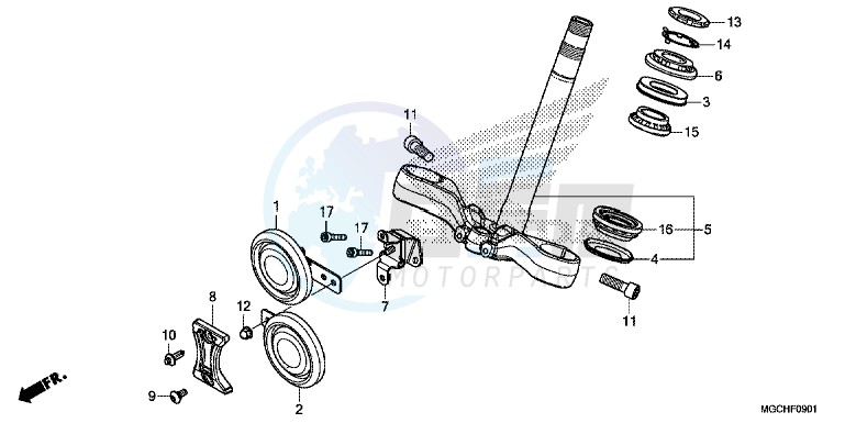 STEERING STEM (CB1100CA/ CAD/ NA/ NAD) blueprint