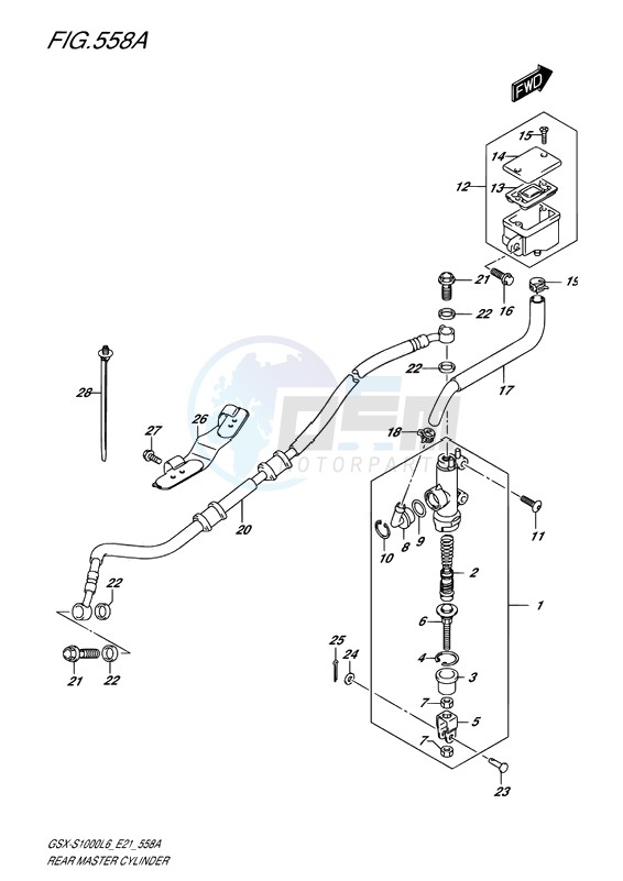 REAR MASTER CYLINDER (NON ABS MODELS) image