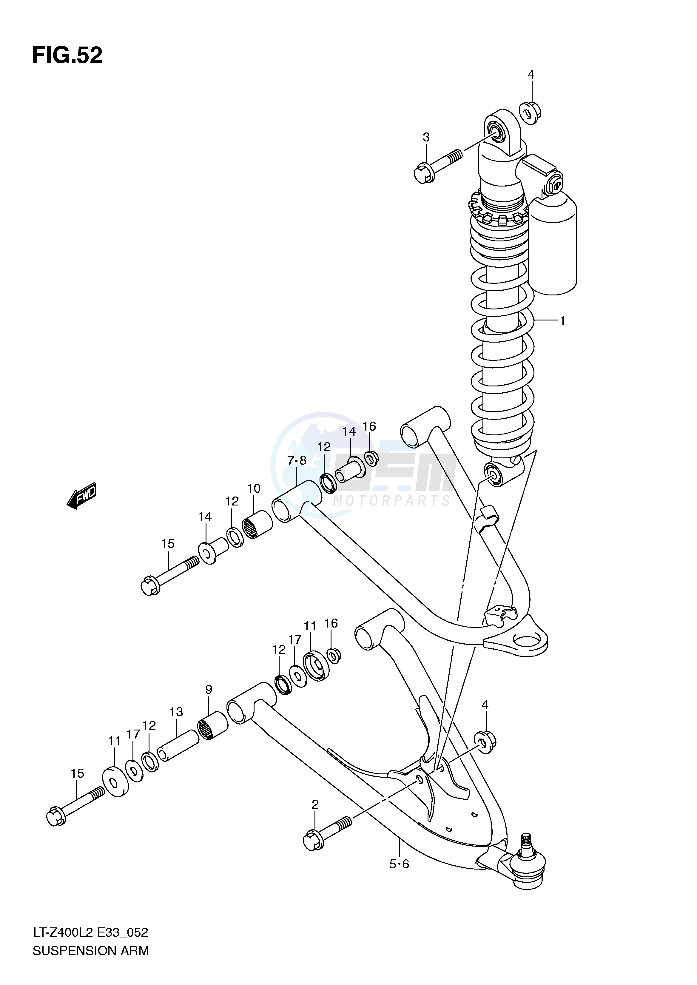 SUSPENSION ARM (LT-Z400ZL2 E33) blueprint