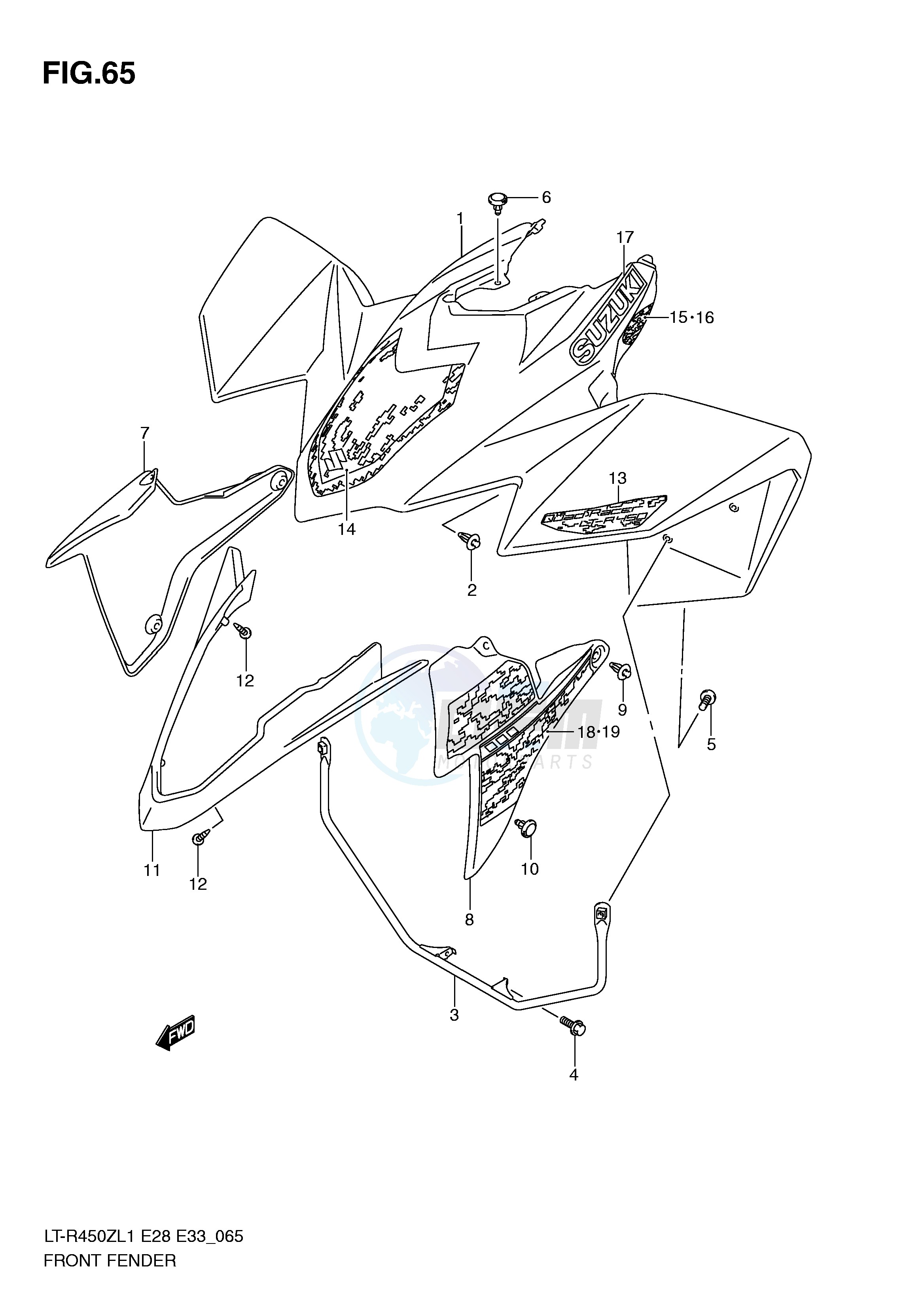 FRONT FENDER (LT-R450ZL1 E28) blueprint
