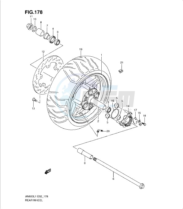 REAR WHEEL (AN650L1 E19) image