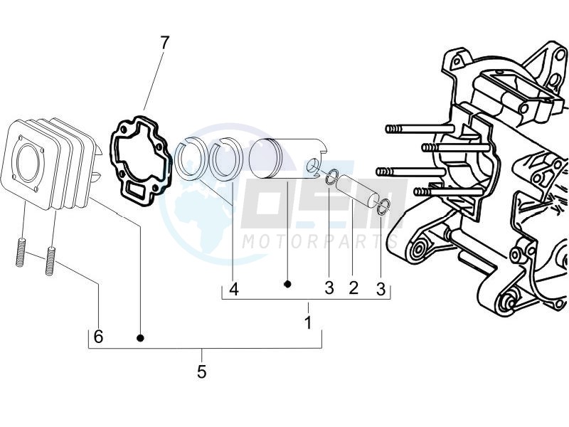 Cylinder-piston-wrist pin unit image