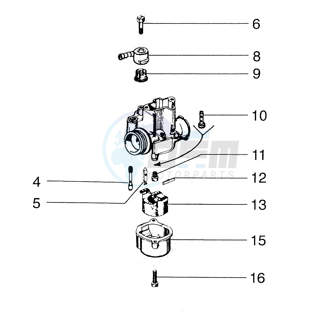 Carburettor assy blueprint