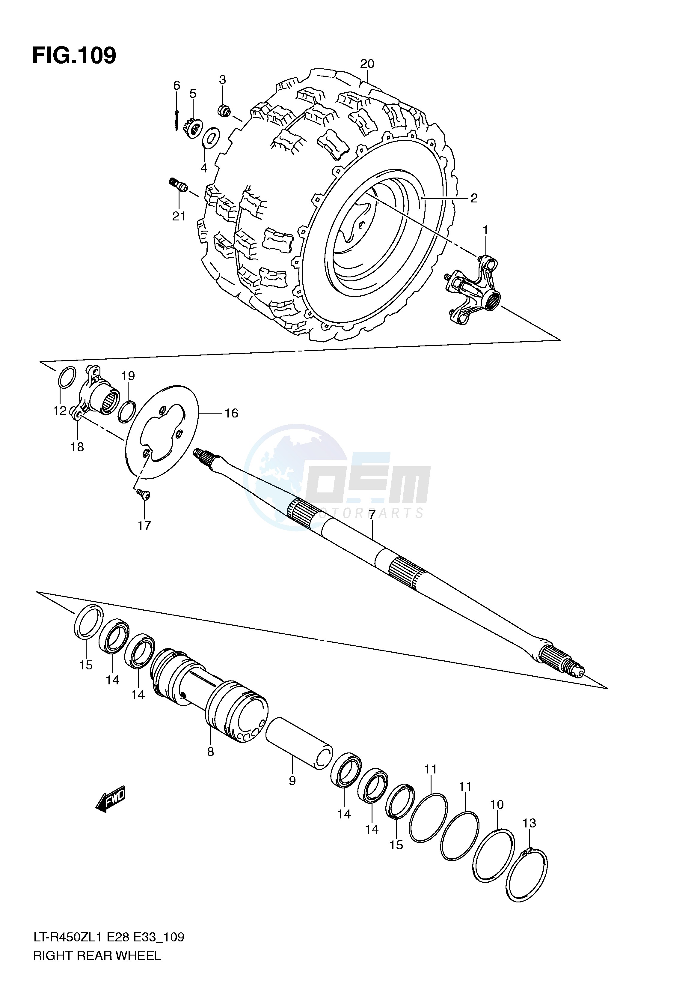 RIGHT REAR WHEEL (LT-R450L1 E28) image