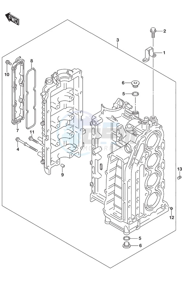 Cylinder Block S/N 14003F-510001 to 14003F-510249 S/N 14003Z-510001 to 14003Z-510025 blueprint