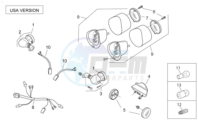 Rear lights USA blueprint