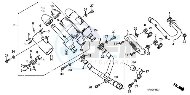 EXHAUST MUFFLER (CRF250R7/8/9) blueprint