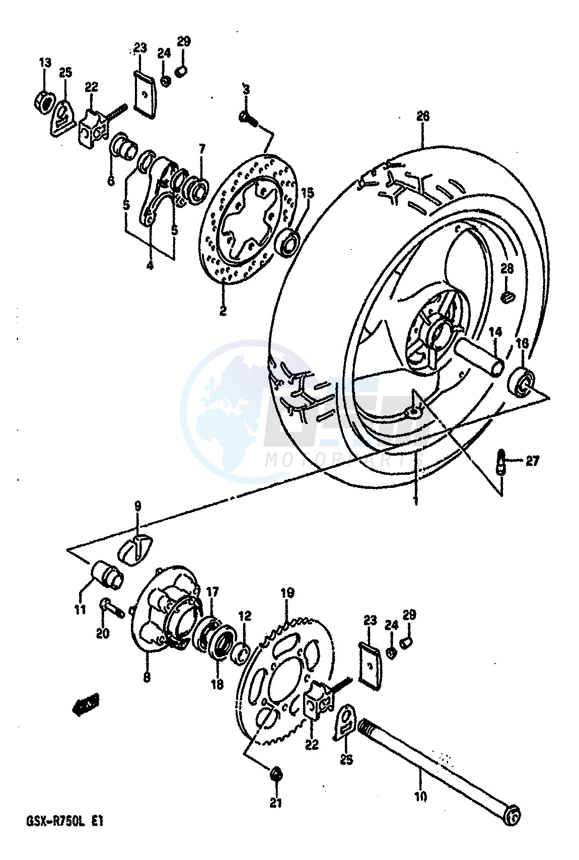 REAR WHEEL (MODEL J K) image