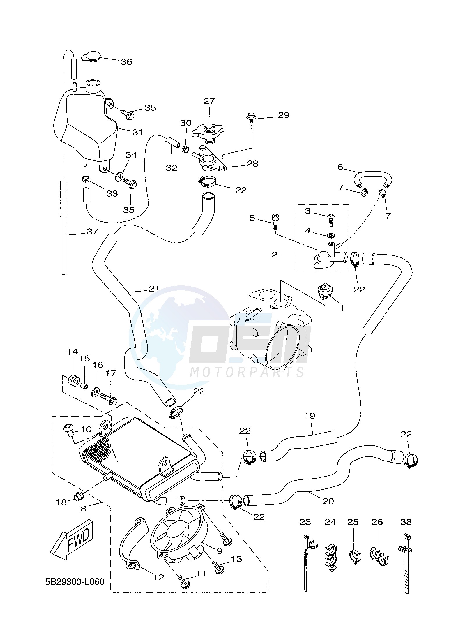 RADIATOR & HOSE blueprint