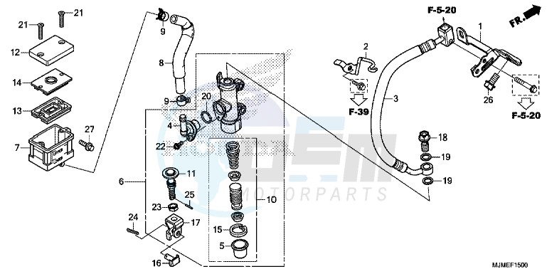 REAR BRAKE MASTER CYLINDER blueprint