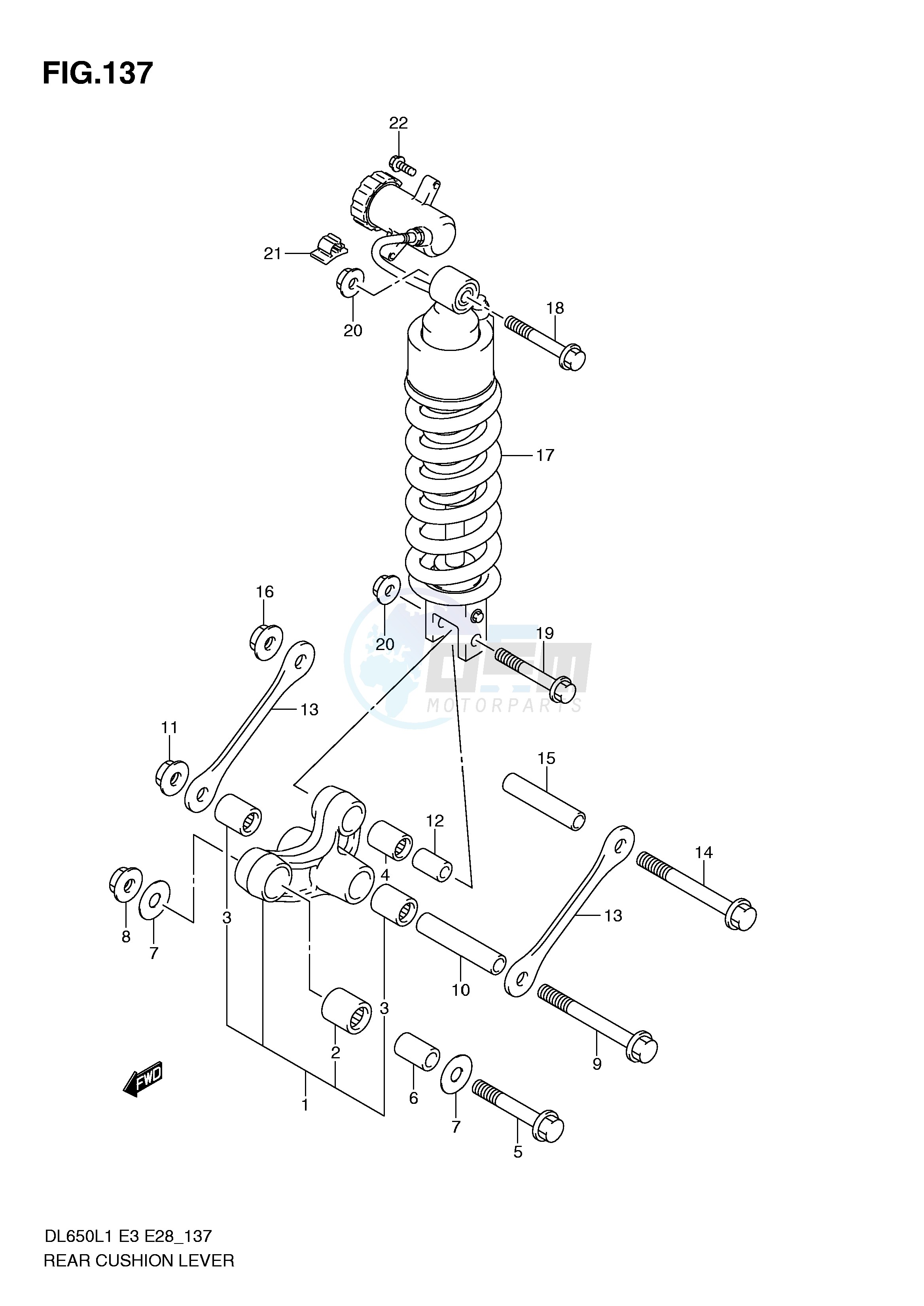 REAR CUSHION LEVER (DL650L1 E28) blueprint