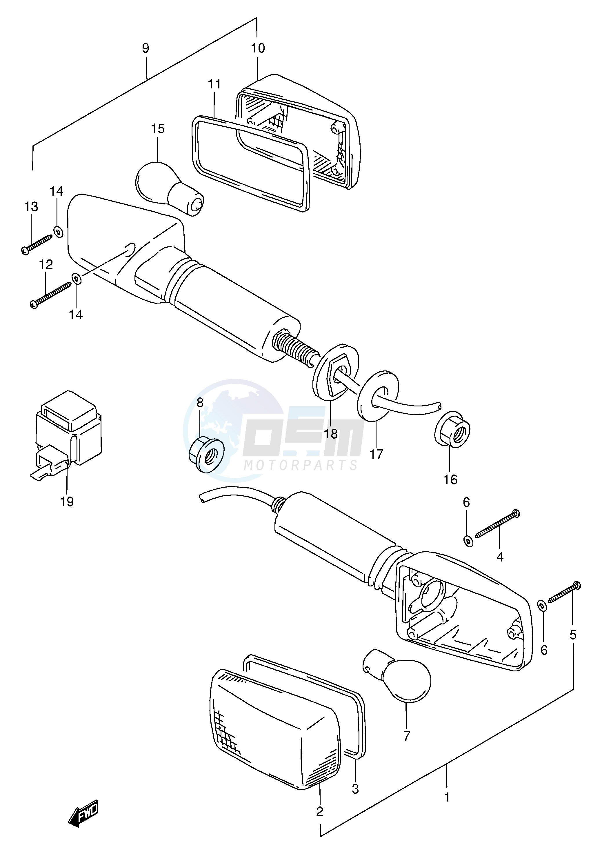 TURNSIGNAL LAMP (MODEL S) blueprint