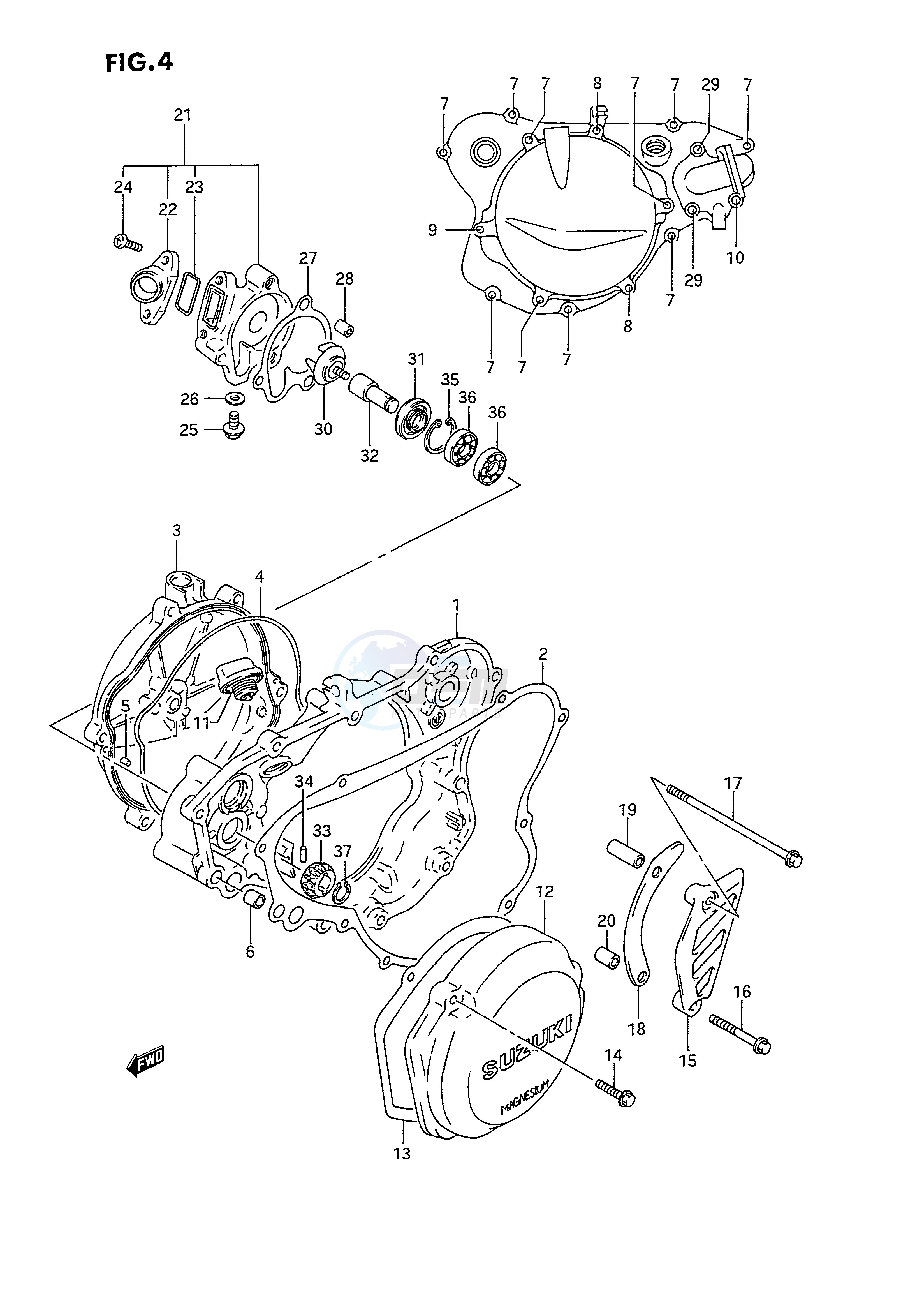 CRANKCASE COVER- WATER PUMP image