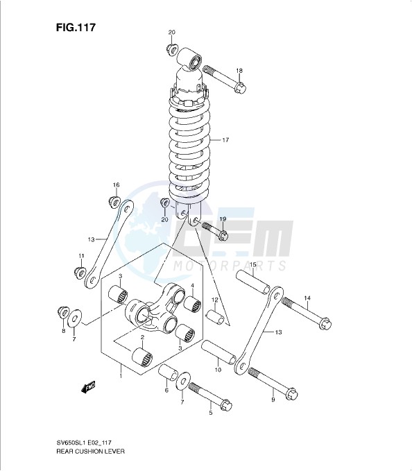 REAR CUSHION LEVER (SV650SUL1 E24) image