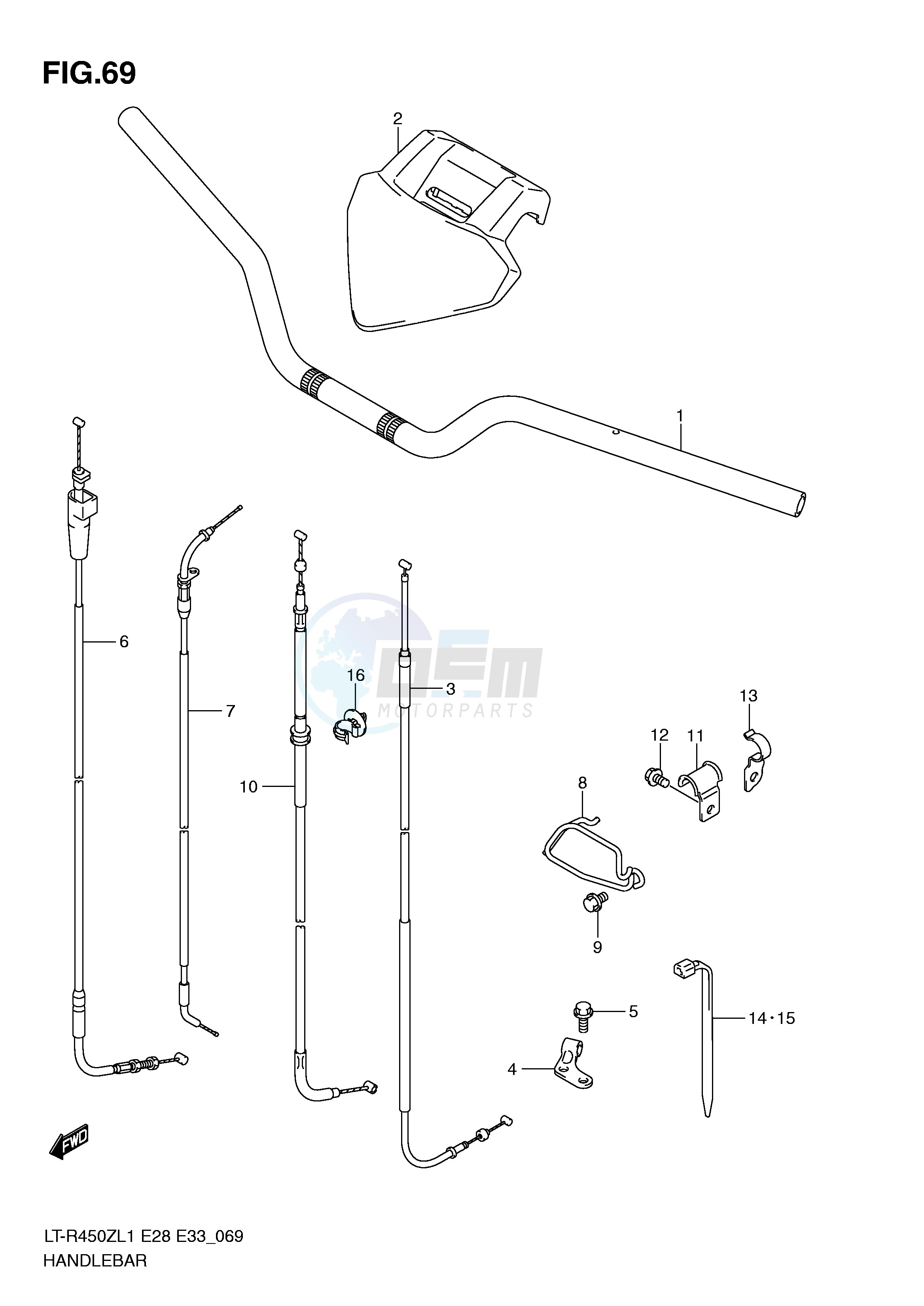 HANDLEBAR (LT-R450ZL1 E28) image