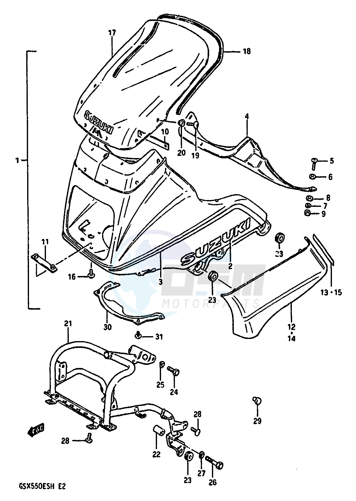 COWLING (GSX550ESG) image