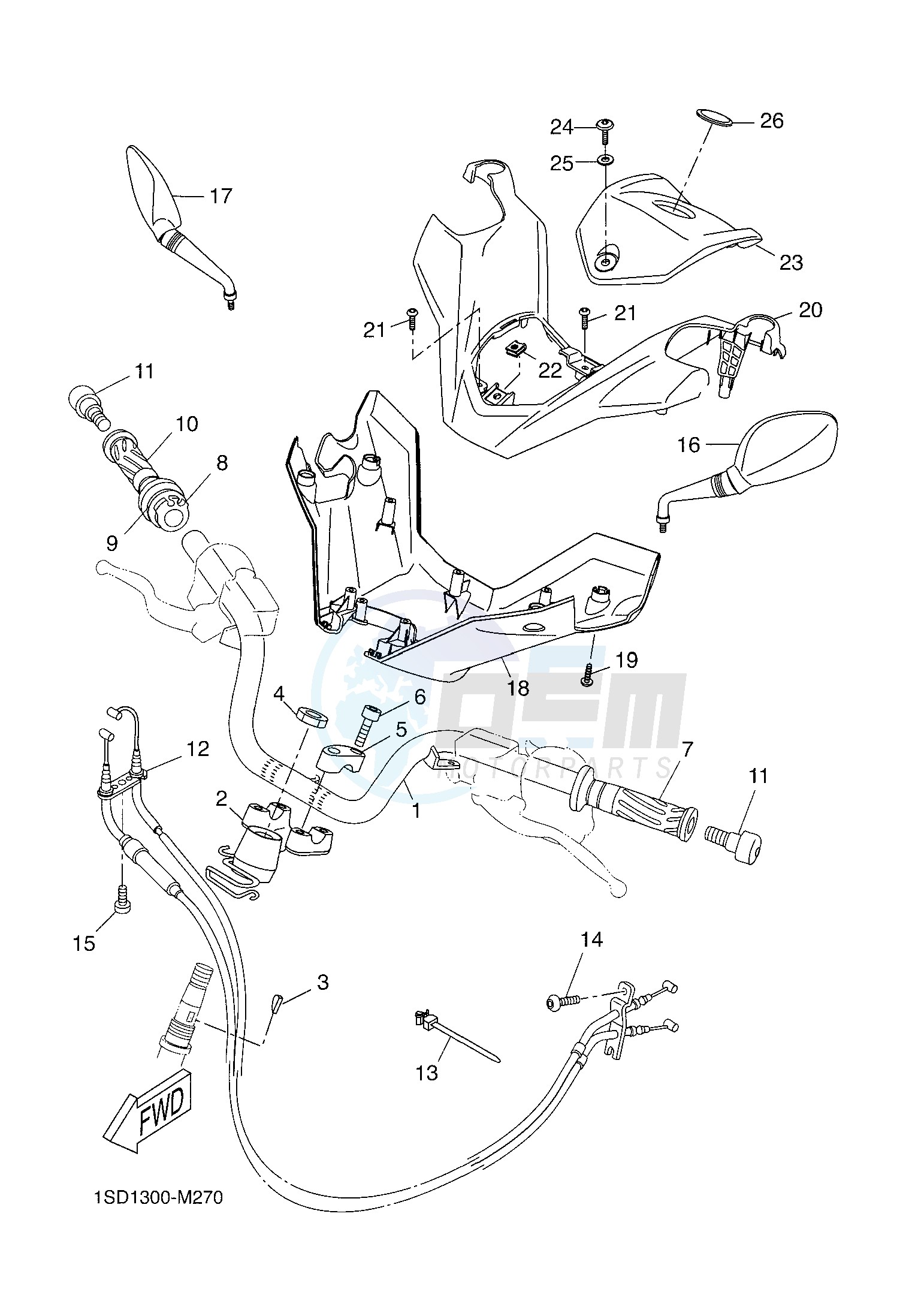 STEERING HANDLE & CABLE image