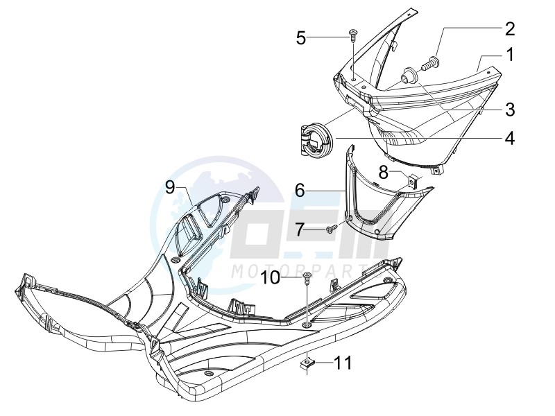 Central cover - Footrests image