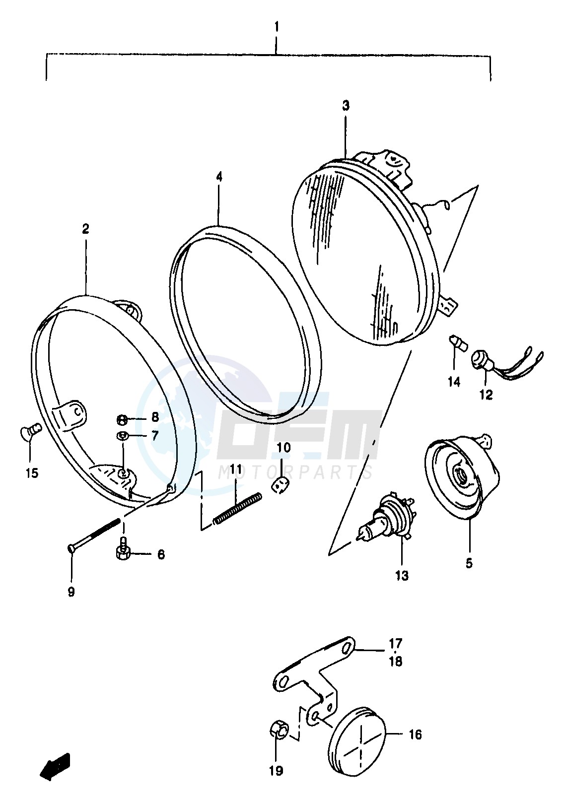 HEADLAMP (GSF1200T V W X Y) image