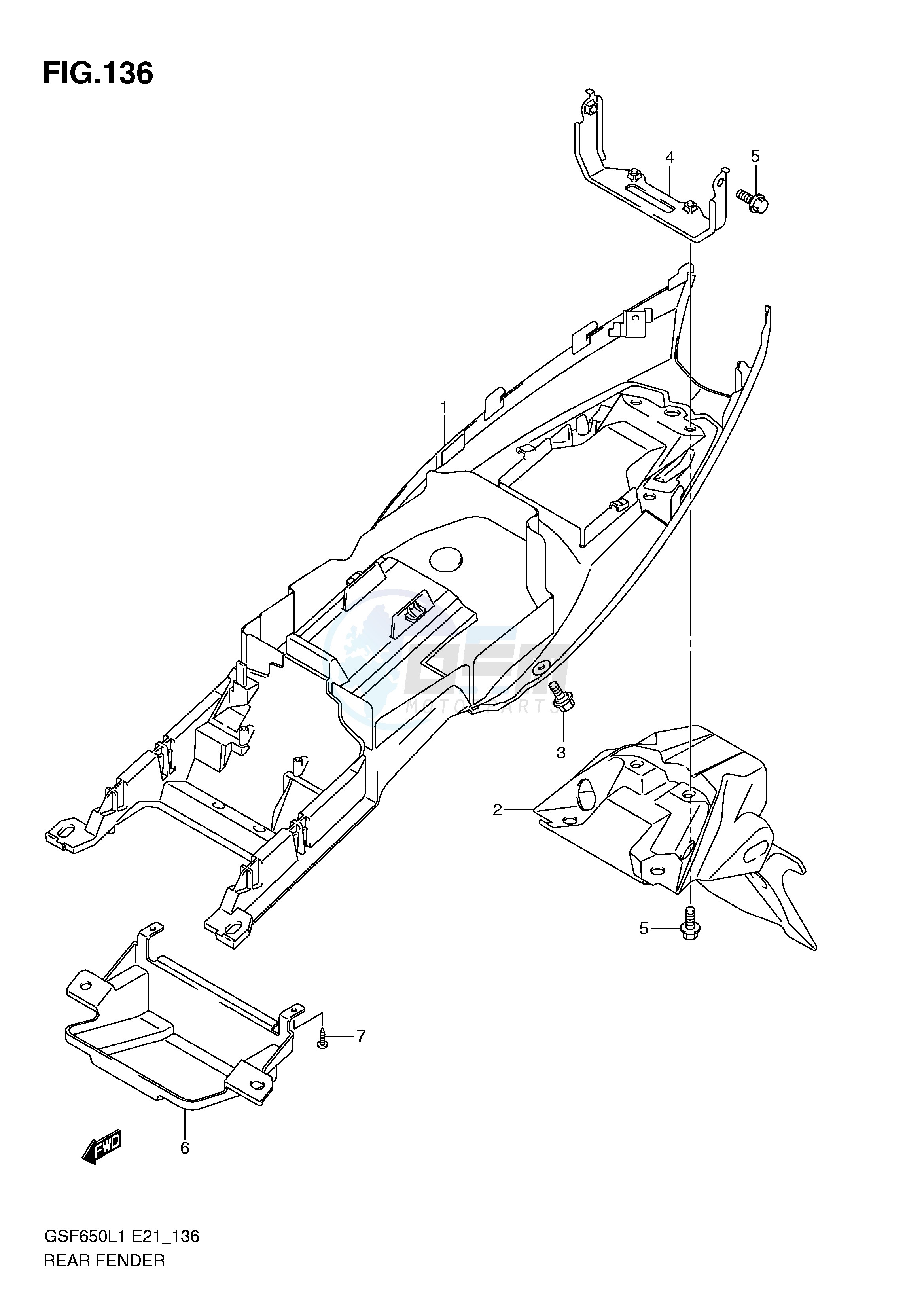 REAR FENDER (GSF650UL1 E21) blueprint