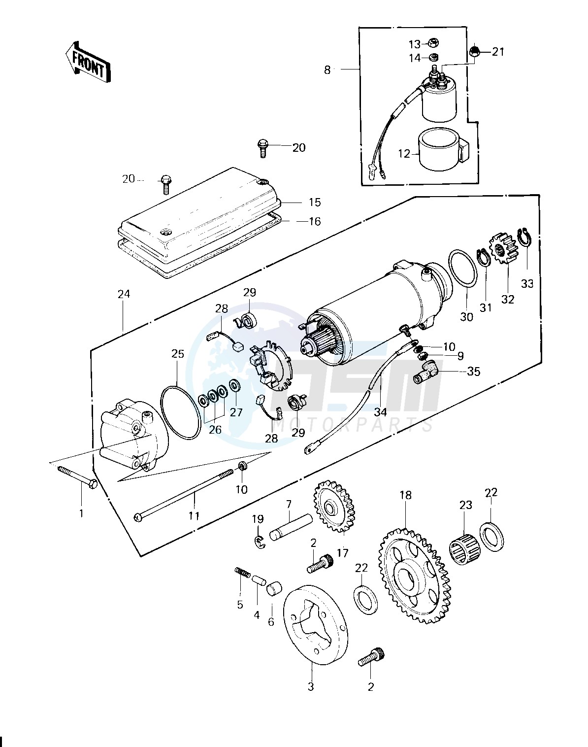 STARTER MOTOR_STARTER CLUTCH -- 80 H1- - blueprint