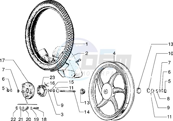 Alloy front wheel blueprint