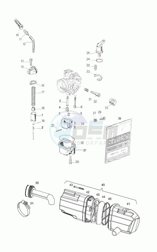 Carburator-intake silencer blueprint