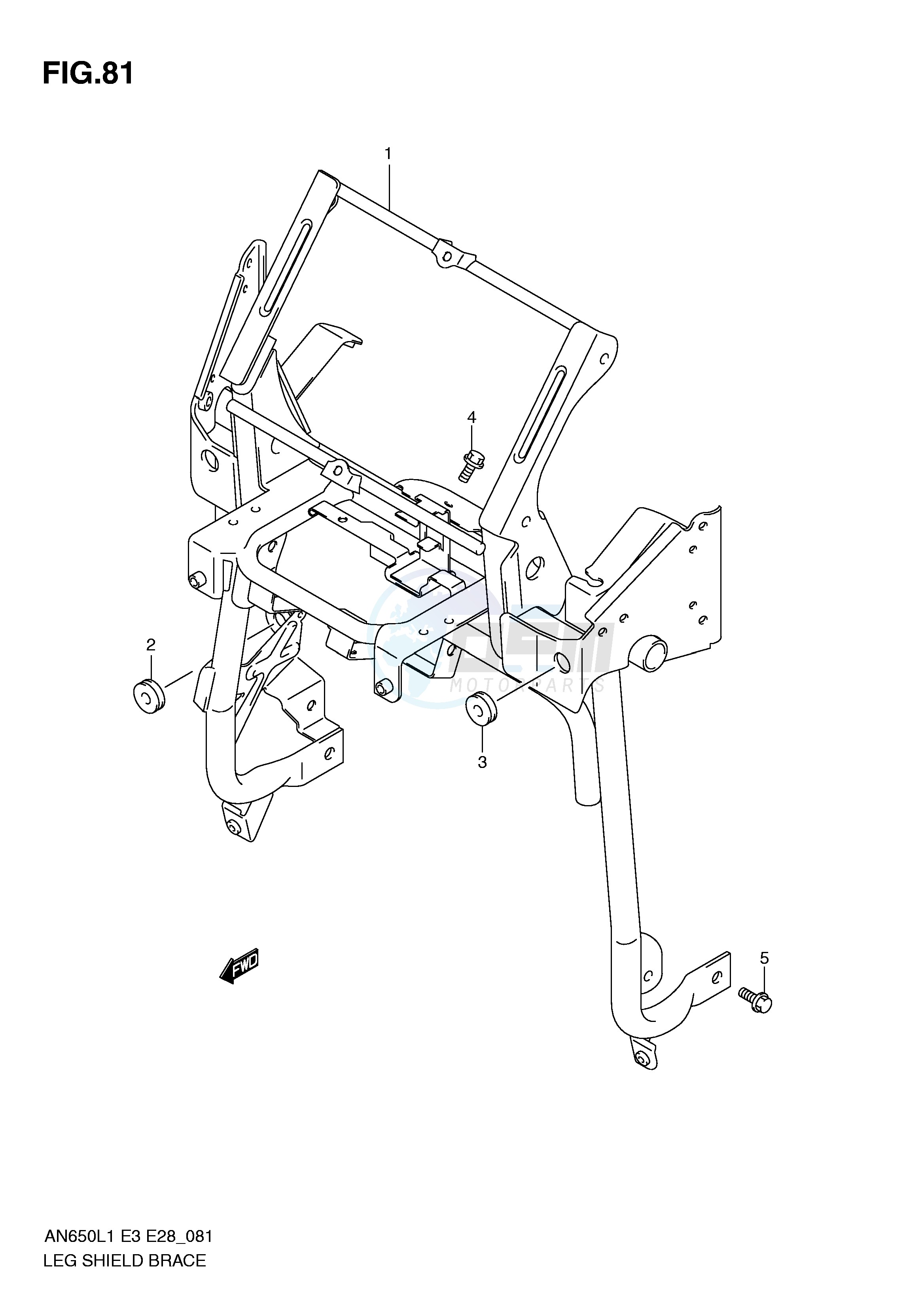 LEG SHIELD BRACE (AN650AL1 E33) blueprint