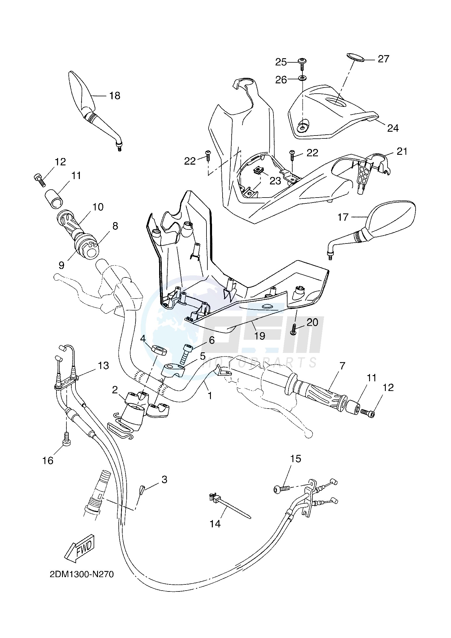 STEERING HANDLE & CABLE blueprint