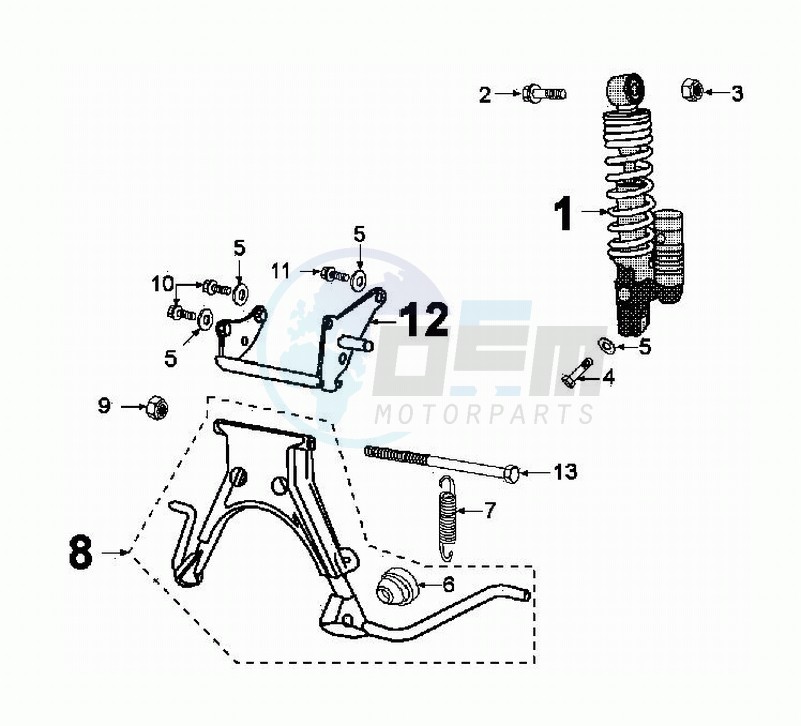 REAR SHOCK AND STAND image
