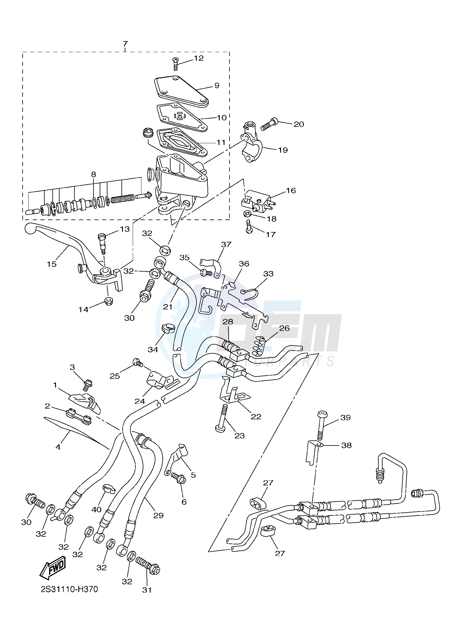 FRONT MASTER CYLINDER blueprint